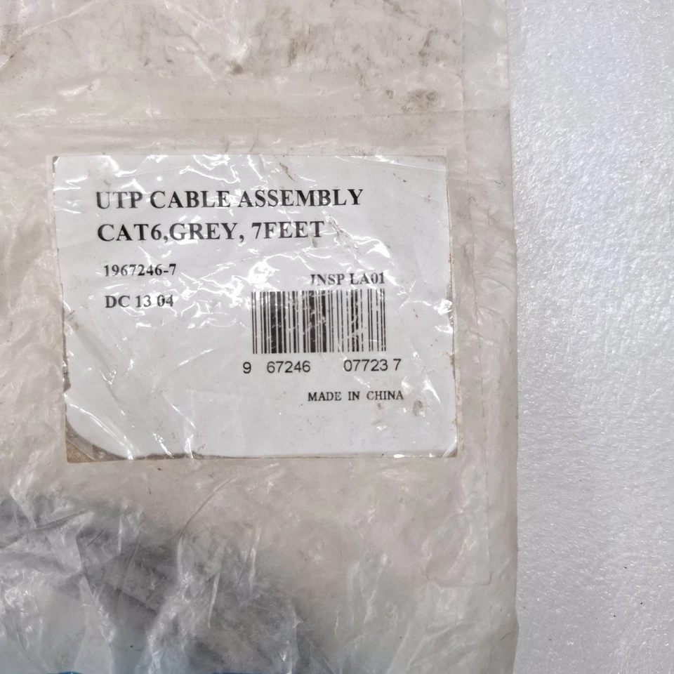 UTP CABLE ASSEMBLY CAT6, GREY, 7FEET 1967246-7 DC13 04
